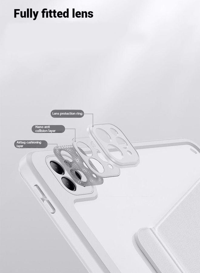 حافظة iPad Air 11 بوصة (M2) وغطاء iPad Pro 11 بوصة (الجيل الأول/الثاني/الثالث/الرابع) حافظة واقية دوارة 360 درجة مع فتحة للقلم/حامل رفيع بخاصية السكون/التنشيط التلقائي/حافظة واقية شفافة من مادة TPU/مجموعة هدايا بقيمة 29 درهمًا إماراتيًا مع غشاء واقٍ مضاد للتوهج/جراب تابلت من اللباد/متوافق مع iPad Air 10.9 بوصة من الجيل الرابع/الخامس - رمادي - Image 5